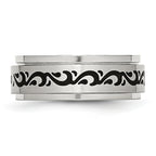 Rotating Swirl Wedding Band in Stainless Steel, 8mm