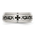 Rotating Swirl Wedding Band in Stainless Steel, 8mm
