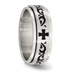 Rotating Swirl Wedding Band in Stainless Steel, 8mm