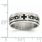 Rotating Swirl Wedding Band in Stainless Steel, 8mm