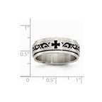 Stainless Steel Enamel Swirl Design 8mm Brushed/Polished Band