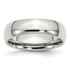 Comfort-Fit Half-Round Wedding Band in Stainless Steel, 6mm