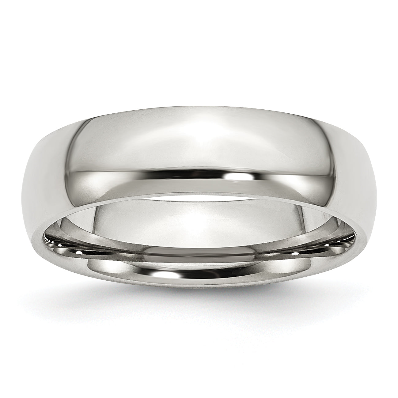 Stainless Steel Polished 6mm Half Round Band Main image
