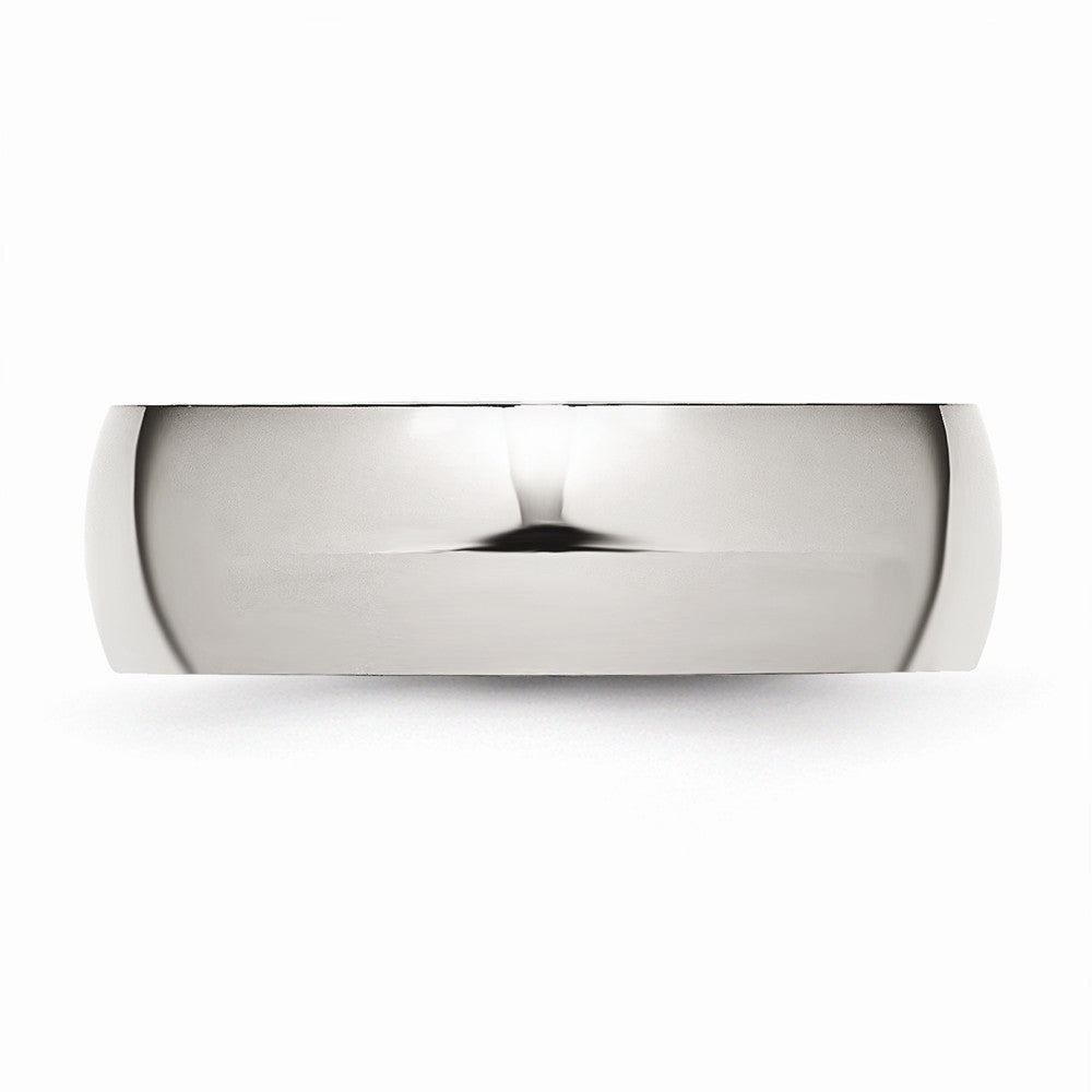 Sophia Jewelers Polished Stainless Steel Domed Wedding Band Engravable Comfort Fit