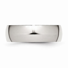 Sophia Jewelers Polished Stainless Steel Domed Wedding Band Engravable Comfort Fit