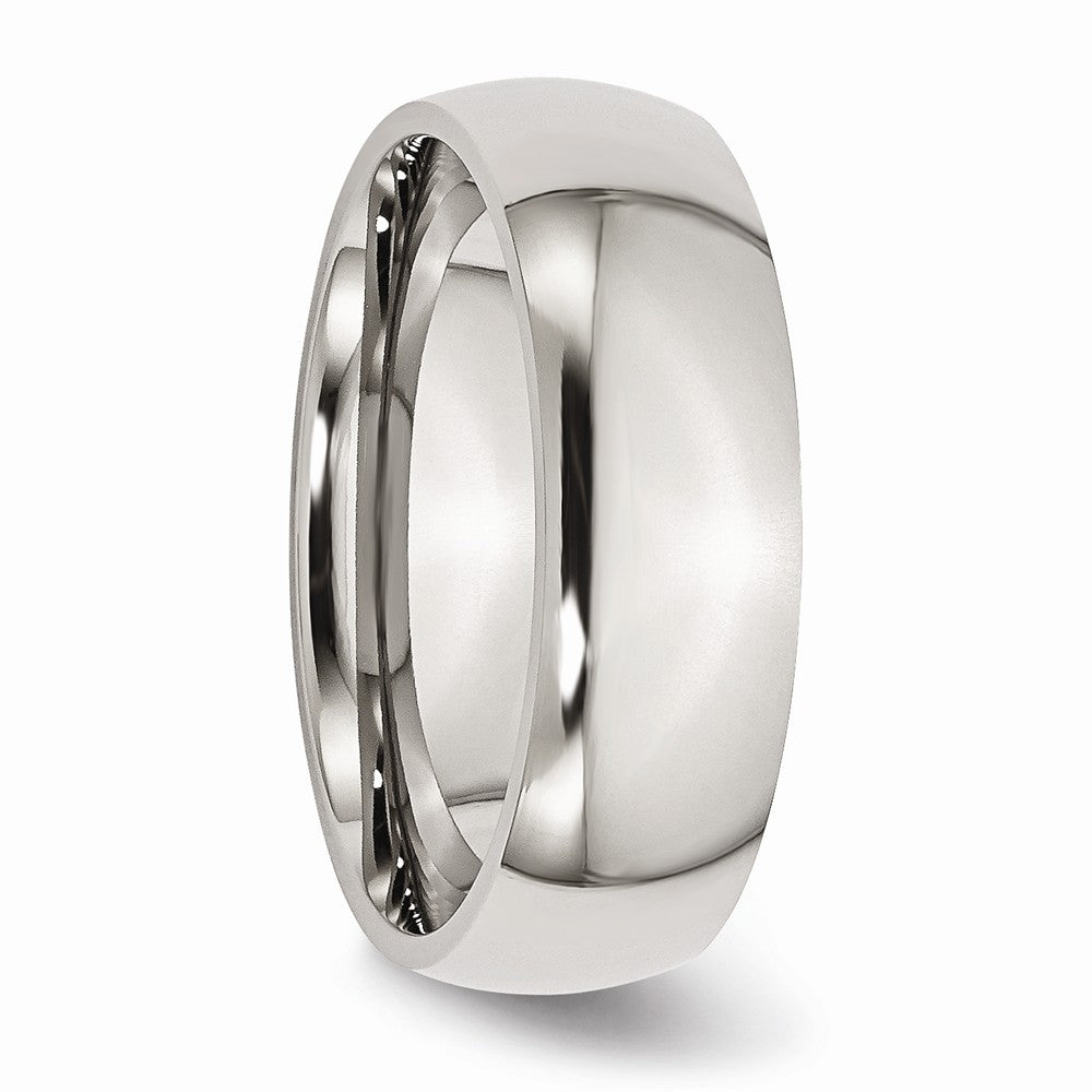 Sophia Jewelers Polished Stainless Steel Domed Wedding Band Engravable Comfort Fit