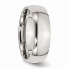 Sophia Jewelers Polished Stainless Steel Domed Wedding Band Engravable Comfort Fit