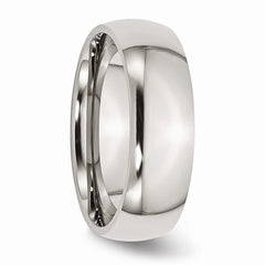 Sophia Jewelers Polished Stainless Steel Domed Wedding Band Engravable Comfort Fit
