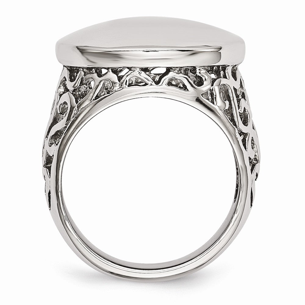 Stainless Steel Fashion Ring with Polished Finish for Modern Elegance