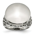 Stainless Steel Polished Circle Size 9 Ring