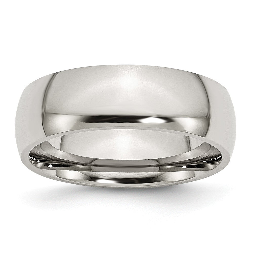 Sophia Jewelers Polished Stainless Steel Domed Wedding Band Engravable Comfort Fit Main image