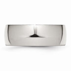Half-Round Comfort-Fit Wedding Band in Stainless Steel, 8mm