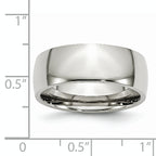 Stainless Steel Polished 8mm Half Round Band