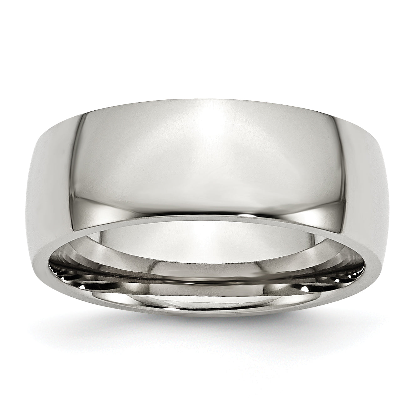 Stainless Steel Polished 8mm Half Round Band Main image
