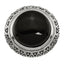 Stainless Steel Black Glass WithTextured Edge Size 9 Ring