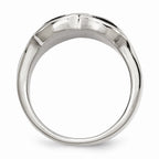 Stainless Steel Cross Ring with Polished Antiqued Finish Unisex Themed