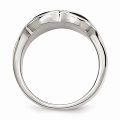 Stainless Steel Cross Ring with Polished Antiqued Finish Unisex Themed