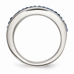 Blue Crystal Ring in Stainless Steel
