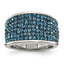 Blue Crystal Ring in Stainless Steel
