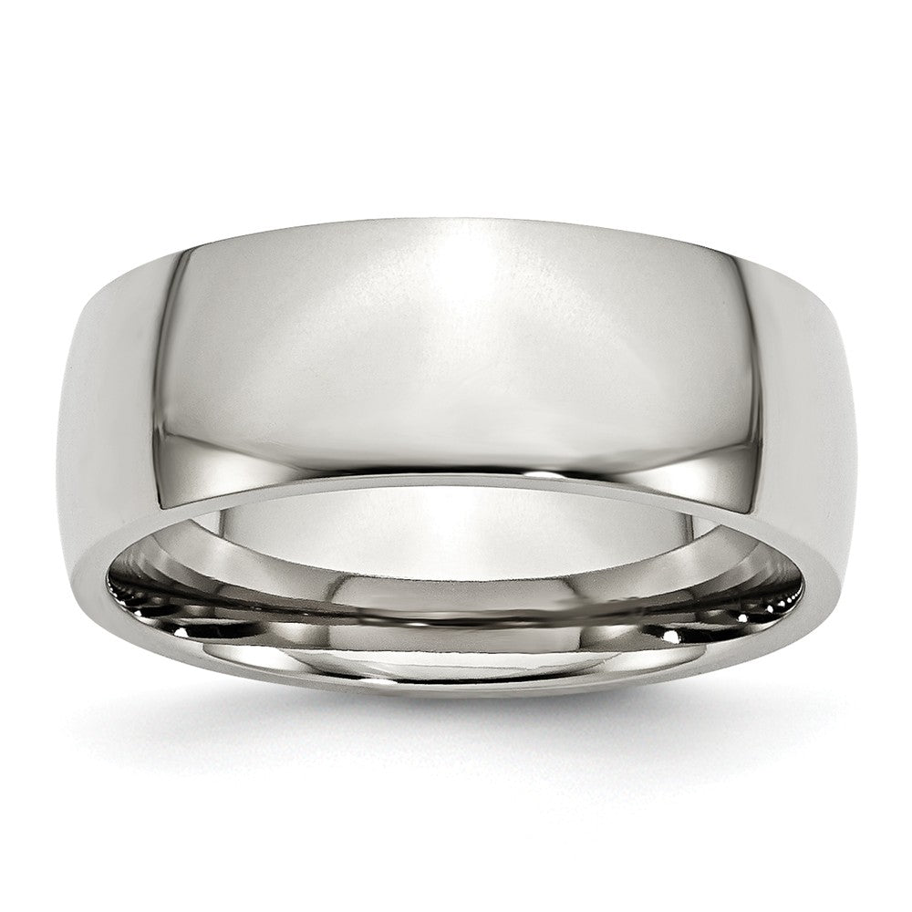 Half-Round Comfort-Fit Wedding Band in Stainless Steel, 8mm