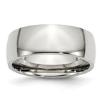 Half-Round Comfort-Fit Wedding Band in Stainless Steel, 8mm