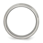 Ridged Edge Comfort-Fit Wedding Band in Stainless Steel, 8mm