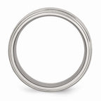 Ridged Edge Comfort-Fit Wedding Band in Stainless Steel, 8mm