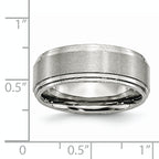 Ridged Edge Comfort-Fit Wedding Band in Stainless Steel, 8mm