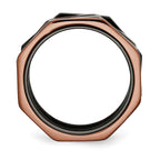 Black & Brown IP-Plated Band Ring in Stainless Steel, 12mm