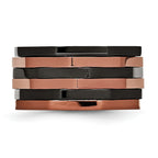 Black & Brown IP-Plated Band Ring in Stainless Steel, 12mm