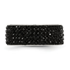 Stainless Steel Polished with Black Crystal 9mm Band
