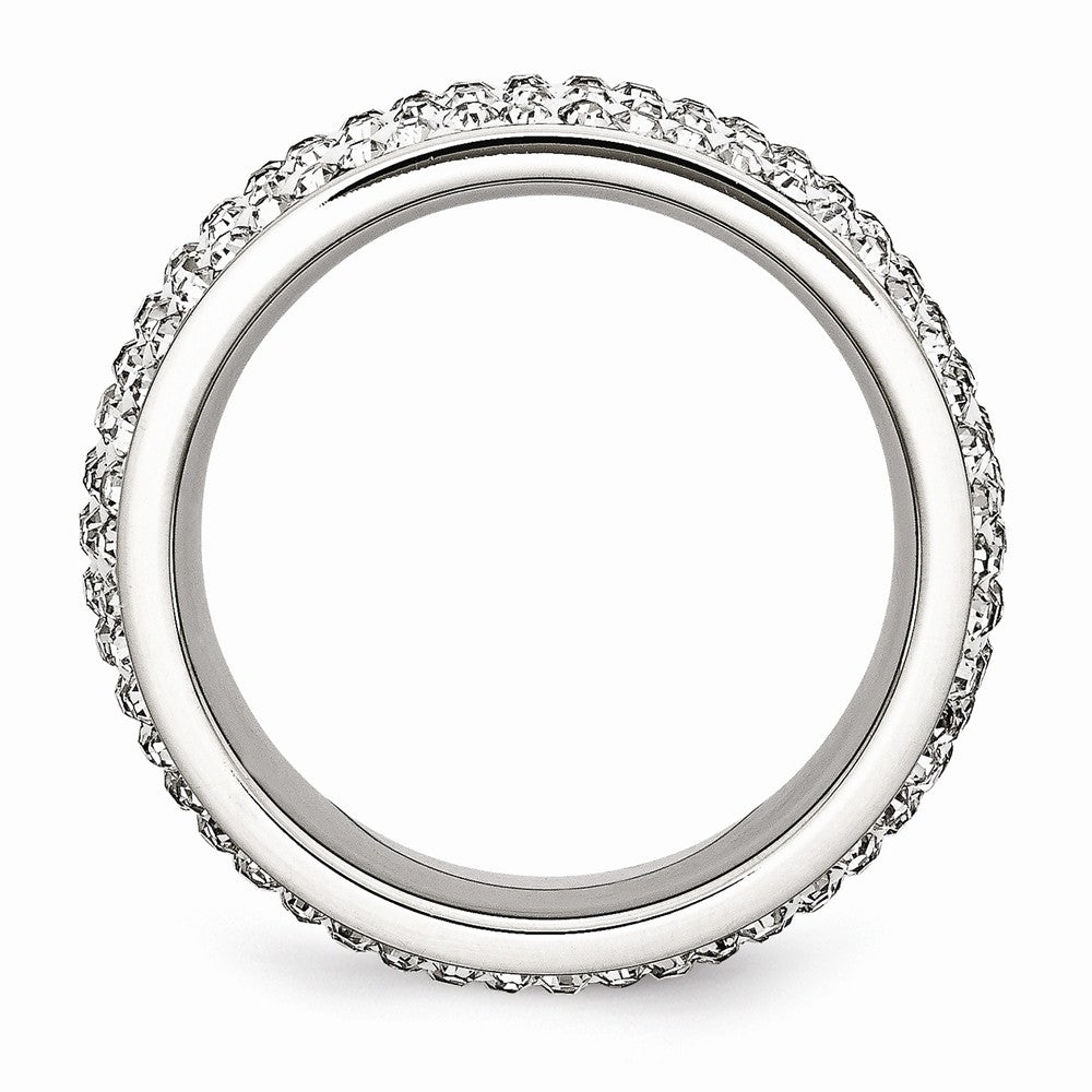 Sophia Jewelers Stainless Steel Crystal Eternity Band with Polished Finish Secondary image