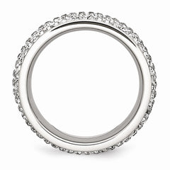 Stainless Steel Crystal 9mm Eternity Ring