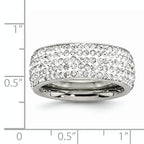 Stainless Steel Polished with Crystal 9mm Band
