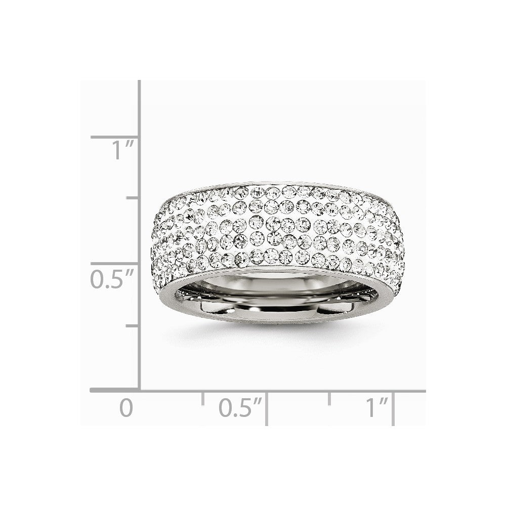 Stainless Steel Crystal 9mm Eternity Ring
