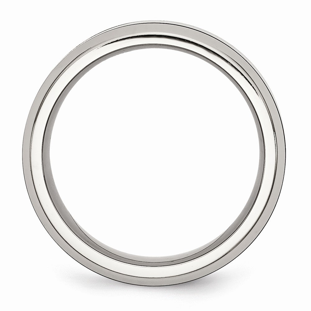 Sophia Jewelers Stainless Steel and Black Ceramic Engravable Band Sleek Modern Design