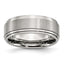 Ridged Edge Comfort-Fit Wedding Band in Stainless Steel, 8mm