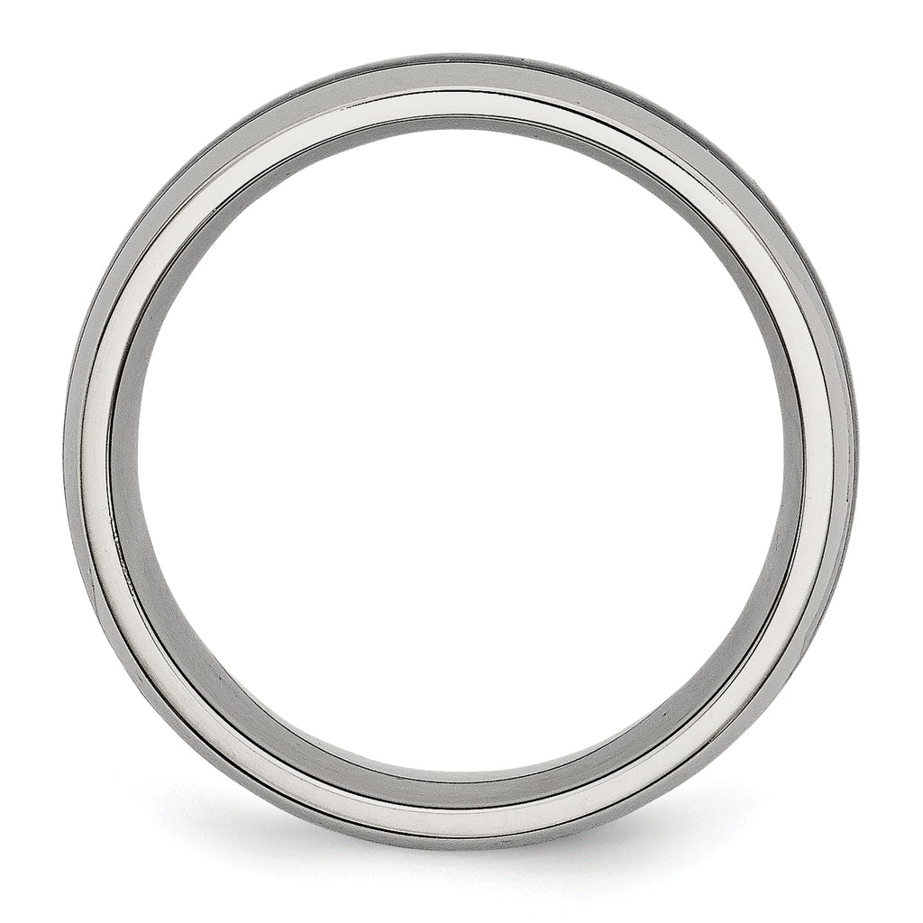 Carbon Fiber Inlay Wedding Band in Stainless Steel, 8mm