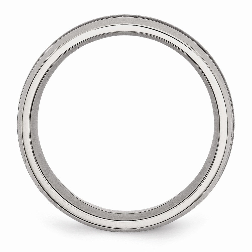 Carbon Fiber Inlay Wedding Band in Stainless Steel, 8mm