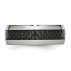 Carbon Fiber Inlay Wedding Band in Stainless Steel, 8mm