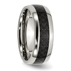 Carbon Fiber Inlay Wedding Band in Stainless Steel, 8mm