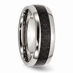 Carbon Fiber Inlay Wedding Band in Stainless Steel, 8mm