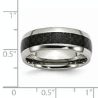 Carbon Fiber Inlay Wedding Band in Stainless Steel, 8mm