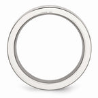 Black Ceramic Center Wedding Band in Stainless Steel, 8mm