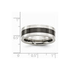 Stainless Steel Base with Polished Black Ceramic Center Band