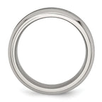 Beveled Wedding Band in Stainless Steel & Black Ceramic, 8mm