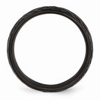 Stainless Steel Black Engravable 8mm Hammered Band for Sophisticated Style