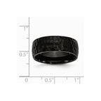 Stainless Steel Black IP-plated Hammered 8mm Band