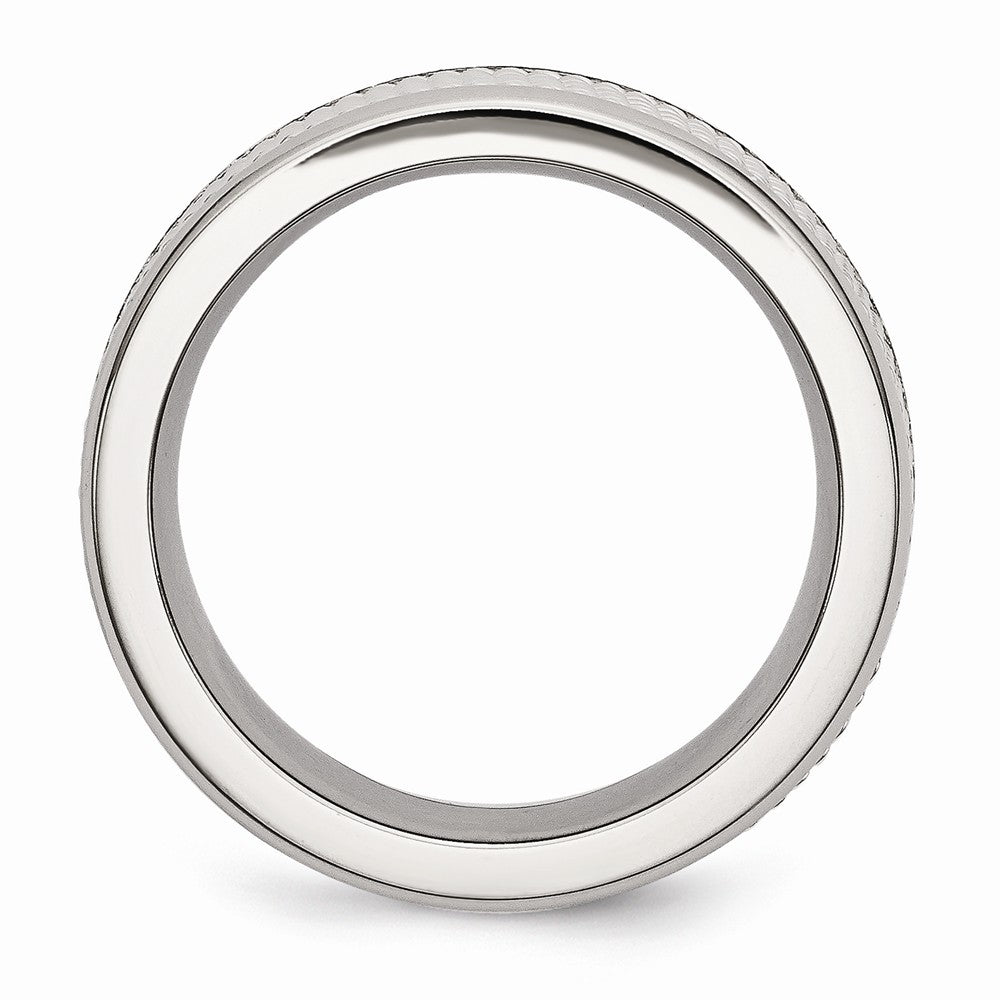 Stainless Steel Mesh Ring with Polished Finish, 8mm Band, Engravable, Unisex