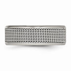 Stainless Steel Mesh Ring with Polished Finish, 8mm Band, Engravable, Unisex